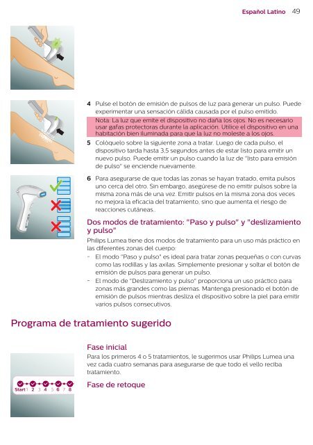 Philips Lumea Prestige Epilateur &agrave; lumi&egrave;re puls&eacute;e - Mode d&rsquo;emploi - ESP