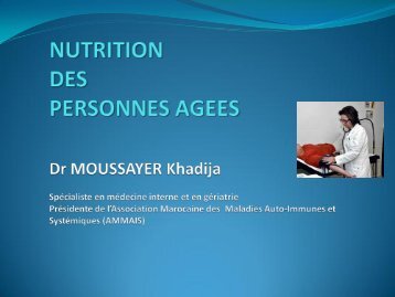 Gériatrie  : Nutrition des personnes âgées cours