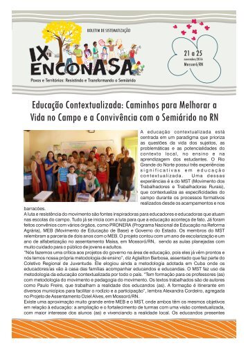 Boletim IX Enconasa - Educação Contextualizada