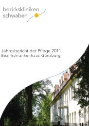 Jahresbericht der Pflege 2011 - Bezirkskrankenhaus Günzburg