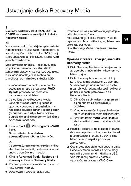 Sony SVE1511N1E - SVE1511N1E Guida alla risoluzione dei problemi Croato