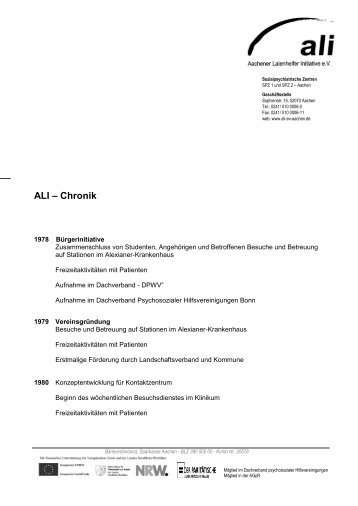 Chronik - Aachener Laienhelfer