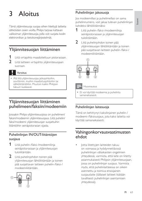 Philips Parasurtenseur pour votre bureautique - Mode d&rsquo;emploi - FIN