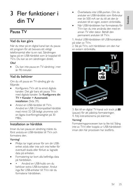 Philips 7000 series T&eacute;l&eacute;viseur LED Smart TV - Mode d&rsquo;emploi - SWE