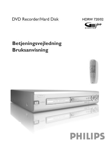 Philips Lecteur/enregistreur de DVD disque dur - Mode dâemploi - DAN