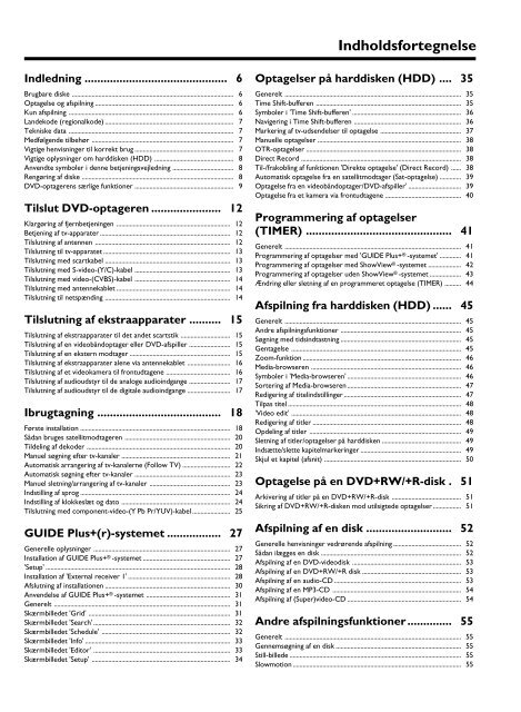 Philips Lecteur/enregistreur de DVD disque dur - Mode d&rsquo;emploi - DAN