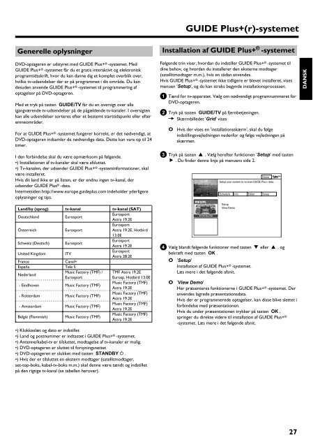 Philips Lecteur/enregistreur de DVD disque dur - Mode d&rsquo;emploi - DAN