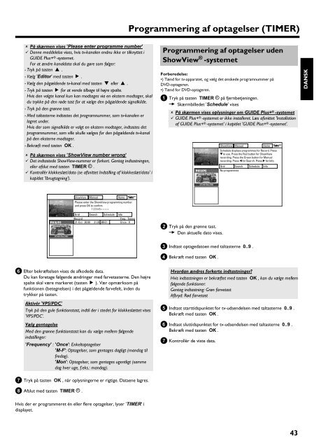 Philips Lecteur/enregistreur de DVD disque dur - Mode d&rsquo;emploi - DAN