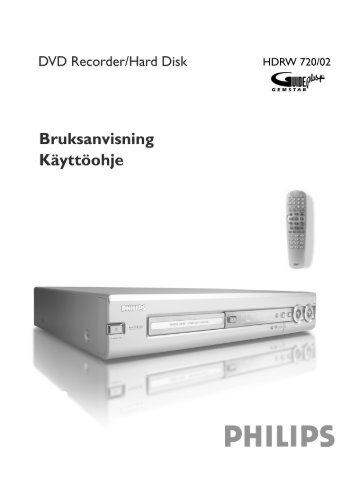 Philips Lecteur/enregistreur de DVD disque dur - Mode dâemploi - SWE