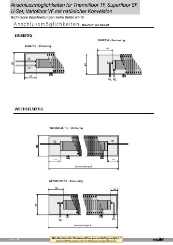 Anschlussmöglichkeiten für Thermifloor TF, Superfloor SF, U ... - Kalor