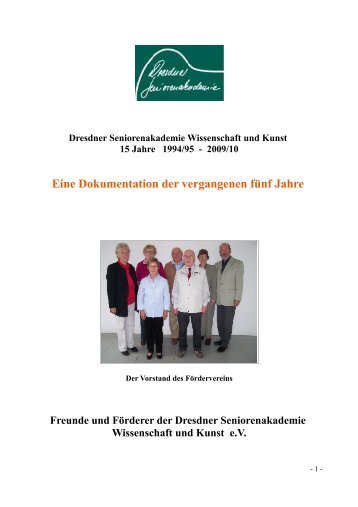 Festschrift 15 Jahre DSA - Dresdner Seniorenakademie ...