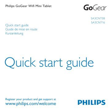 Philips GoGEAR Mini tablette sous Androidâ¢ - Guide de mise en route - FRA