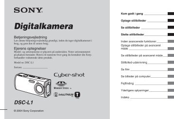 Sony DSC-L1 - DSC-L1 Istruzioni per l'uso Danese