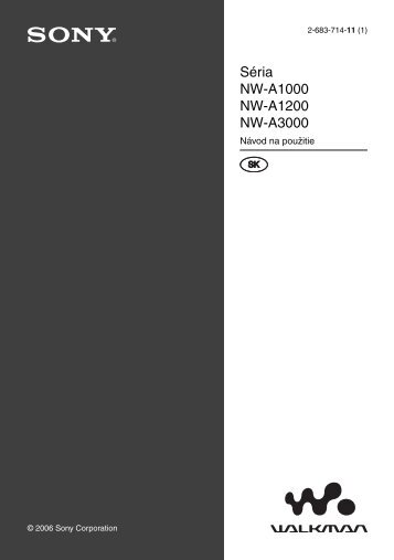 Sony NW-A1200 - NW-A1200 Istruzioni per l'uso Slovacco