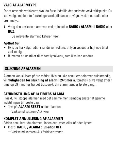 Philips Radio-r&eacute;veil - Mode d&rsquo;emploi - DAN