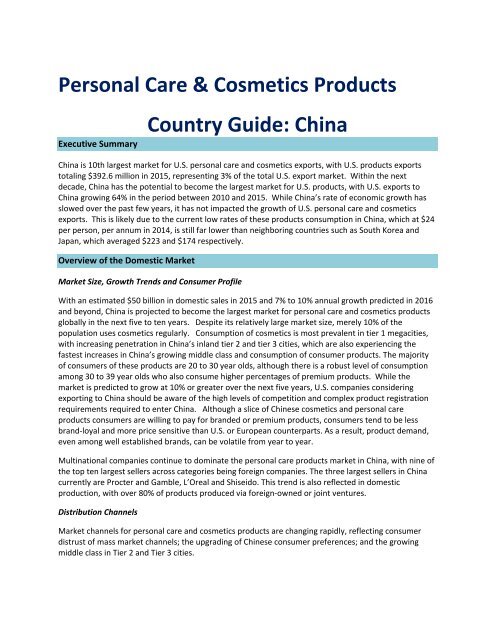 Asia Personal Care & Cosmetics Market Guide 2016
