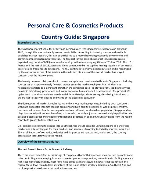 Asia Personal Care & Cosmetics Market Guide 2016