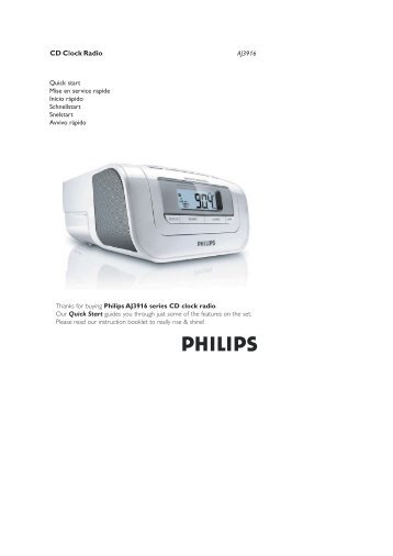 Philips Radio rÃ©veil avec tuner numÃ©rique - Guide de mise en route - FRA