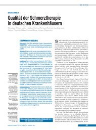 Qualität der Schmerztherapie in deutschen Krankenhäusern