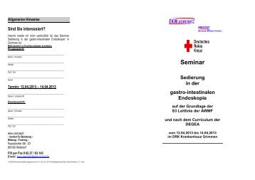 Seminar Sedierung in der gastro-intestinalen Endoskopie - Die Degea