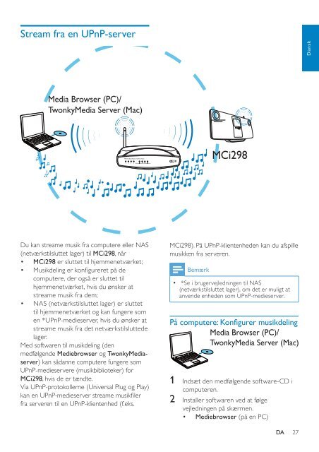 Philips Streamium Microcha&icirc;ne hi-fi sans fil - Mode d&rsquo;emploi - DAN