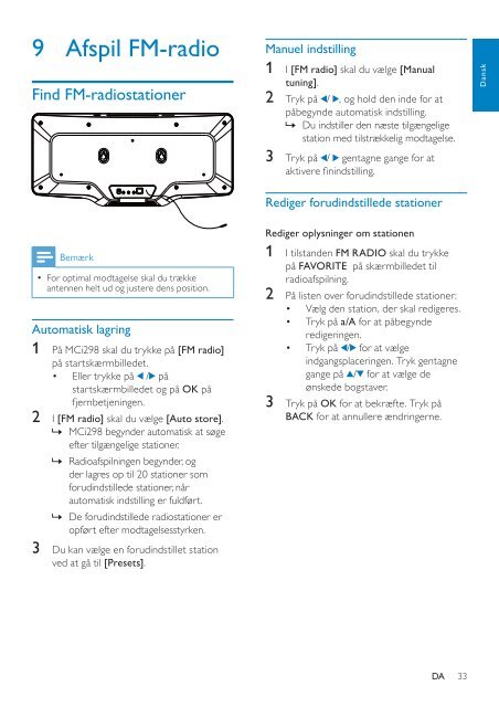 Philips Streamium Microcha&icirc;ne hi-fi sans fil - Mode d&rsquo;emploi - DAN