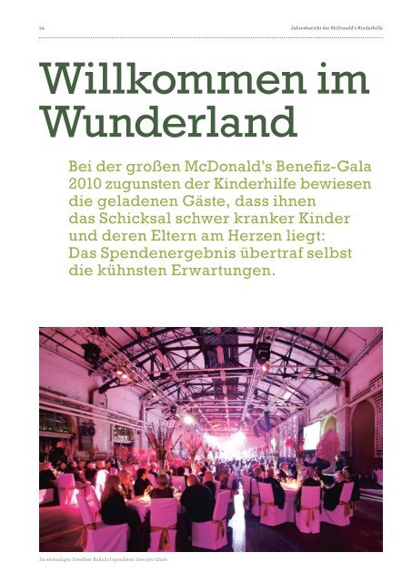 Jahresbericht 2010 - McDonald's Kinderhilfe Stiftung