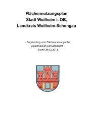 Flächennutzungsplan Stadt Weilheim i. OB, Landkreis Weilheim ...