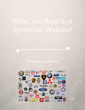 What You Need In A Sports Car Website!