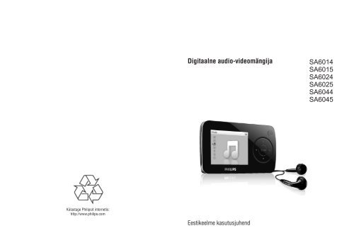 Philips GoGear Baladeur audio/vid&eacute;o &agrave; m&eacute;moire flash - Mode d&rsquo;emploi - EST