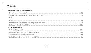 Sony KDL-26EX301 - KDL-26EX301 Istruzioni per l'uso Norvegese