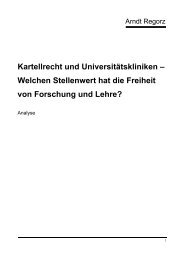 Kartellrecht und Universitätskliniken – Welchen ... - Arndt Regorz