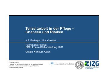 Teilzeitarbeit in der Pflege – Chancen und Risiken - DBfK