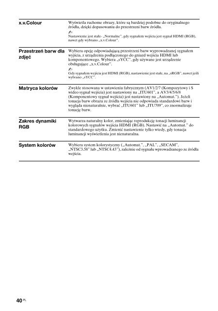 Sony KDL-52X3500 - KDL-52X3500 Istruzioni per l'uso Polacco