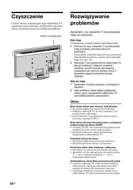 Sony KDL-52X3500 - KDL-52X3500 Istruzioni per l'uso Polacco