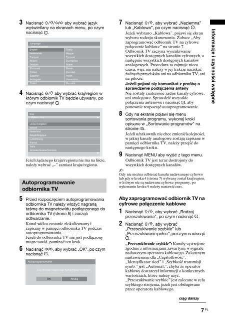 Sony KDL-52X3500 - KDL-52X3500 Istruzioni per l'uso Polacco