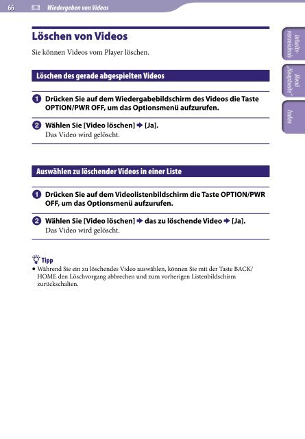 Sony NWZ-A846 - NWZ-A846 Istruzioni per l'uso Tedesco