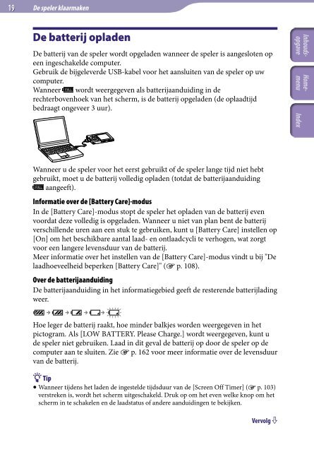 Sony NWZ-A846 - NWZ-A846 Istruzioni per l'uso Olandese