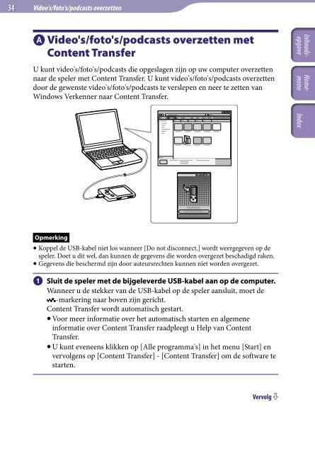 Sony NWZ-A846 - NWZ-A846 Istruzioni per l'uso Olandese