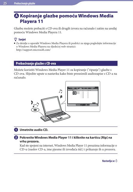 Sony NWZ-A846 - NWZ-A846 Istruzioni per l'uso Croato