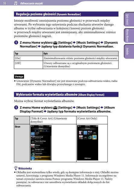 Sony NWZ-A846 - NWZ-A846 Istruzioni per l'uso Polacco