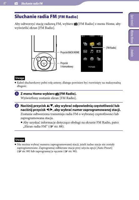 Sony NWZ-A846 - NWZ-A846 Istruzioni per l'uso Polacco