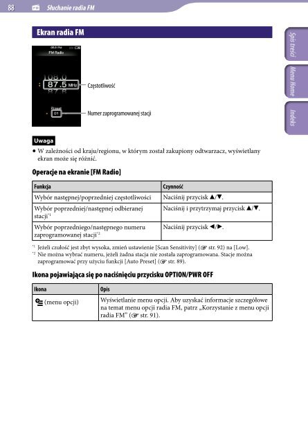 Sony NWZ-A846 - NWZ-A846 Istruzioni per l'uso Polacco