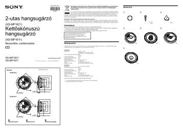 Sony XS-MP1611 - XS-MP1611 Guida di installazione Ungherese