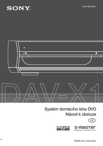 Sony DAV-X1 - DAV-X1 Istruzioni per l'uso Ceco