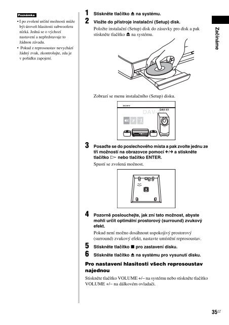 Sony DAV-X1 - DAV-X1 Istruzioni per l'uso Ceco