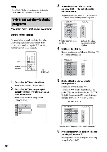 Sony DAV-X1 - DAV-X1 Istruzioni per l'uso Ceco