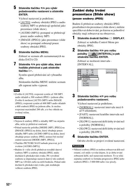 Sony DAV-X1 - DAV-X1 Istruzioni per l'uso Ceco