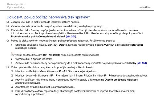 Sony VPCZ12Z9E - VPCZ12Z9E Istruzioni per l'uso Ceco