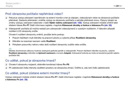 Sony VPCZ12Z9E - VPCZ12Z9E Istruzioni per l'uso Ceco